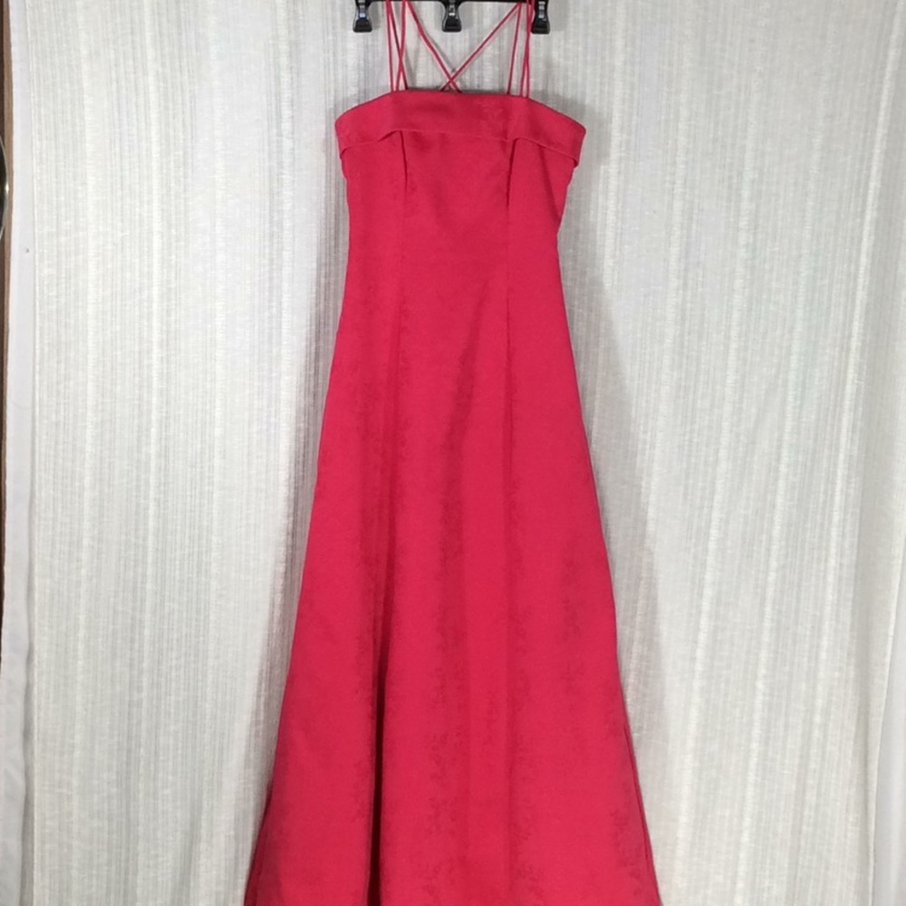 Roberta Magenta Formal Spaghetti Strap Gown-Size 7/8